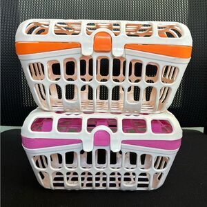 Babies R Us 2 Pack Dishwasher Basket Toys Bottles Binkies - Pink/Orange